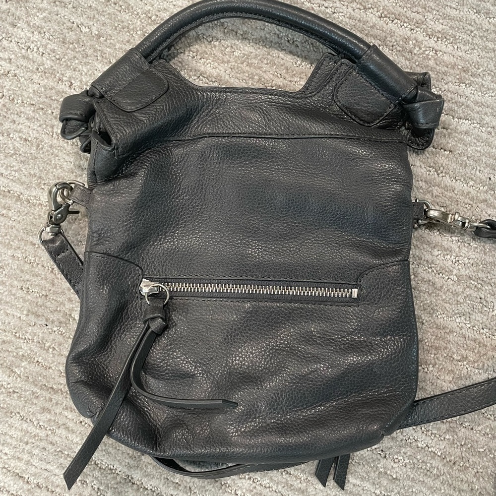 Foley And Corinna Grey Leather Crossbody Messenger Bag